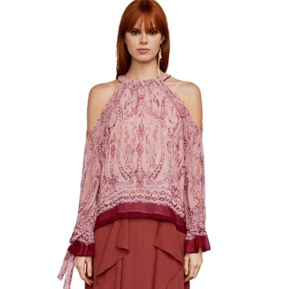 BCBG MAXAZRIA SESSILEE Baroque Paisley Halter Top Size XS $198 - Picture 4 of 6